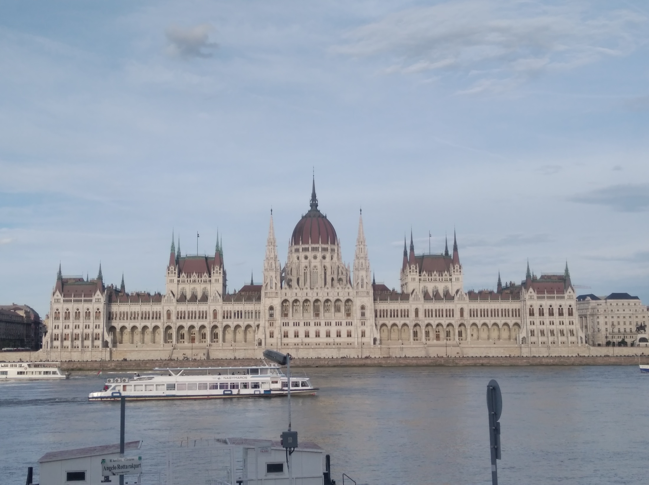 Hungarian Parliament building seen from across the Danube on a summer afternoon